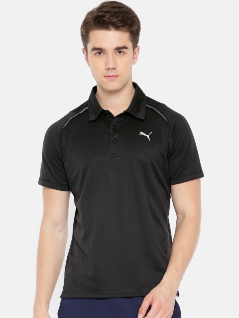 

Puma Men Black ESSENTIAL DryCell Technology Solid Polo Collar T-Shirt