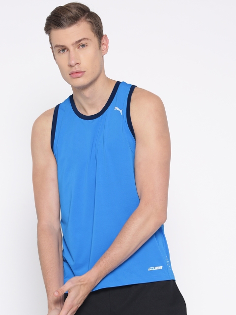 

Puma Men Blue Solid Round Neck T-shirt