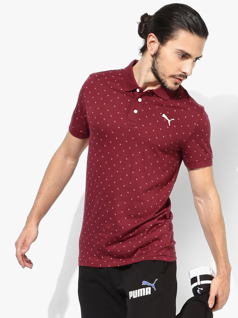 

Puma Men Maroon Slim Fit India AOP Printed Polo T-shirt