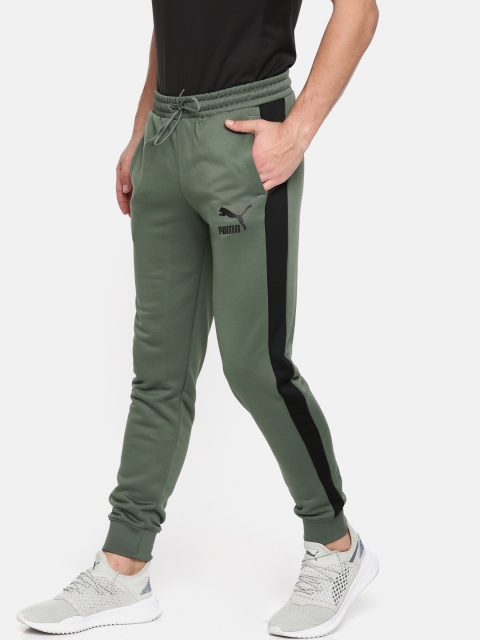 

Puma Men Olive Green Solid Classics T7 Joggers