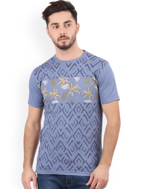 

WEXFORD Men Lavender Printed Round Neck T-shirt