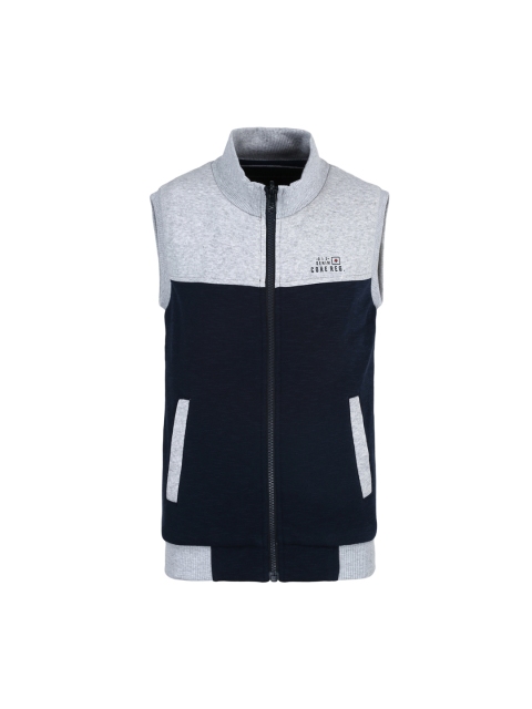 

Monte Carlo Boys Grey & Navy Blue Colourblocked Sweatshirt