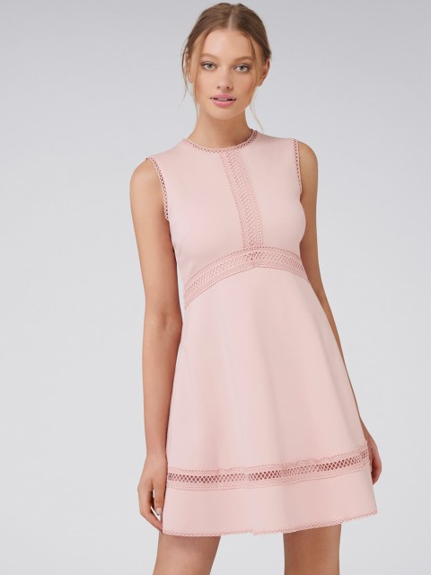 

Forever New Women Pink Solid Empire Dress