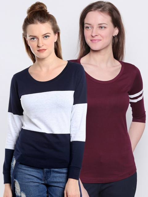

The Dry State Women Pack Of 2 Round Neck T-shirts, Multi