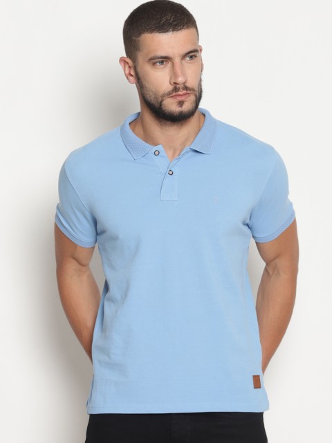 

Steenbok Men Blue Solid Polo Collar T-shirt
