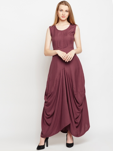 

Taanz Women Purple Solid Maxi Dress