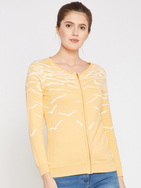 

RARE Women Yellow Printed Front-Open