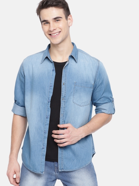 

HERE&NOW Men Blue Regular Fit Faded Casual Shirt