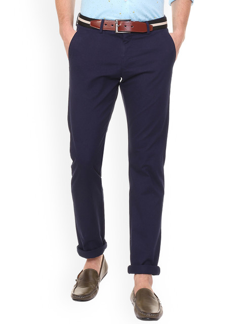 

Allen Solly Men Navy Blue Slim Fit Solid Regular Trousers