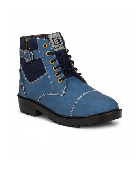 

Eego Italy Men Blue Colourblocked Synthetic High-Top Flat Boots