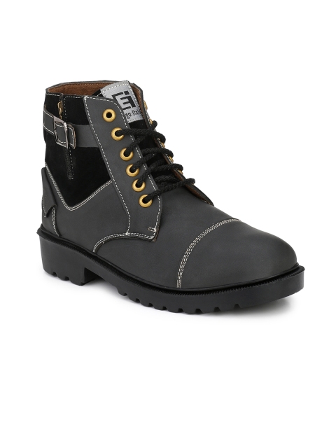 

Eego Italy Men Black Colourblocked Synthetic High-Top Flat Boots