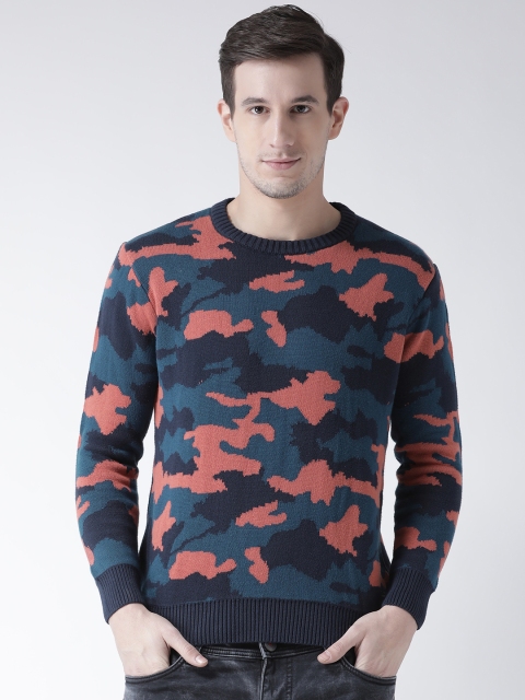 

Club York Men Navy & Pink Printed Pullover, Navy blue