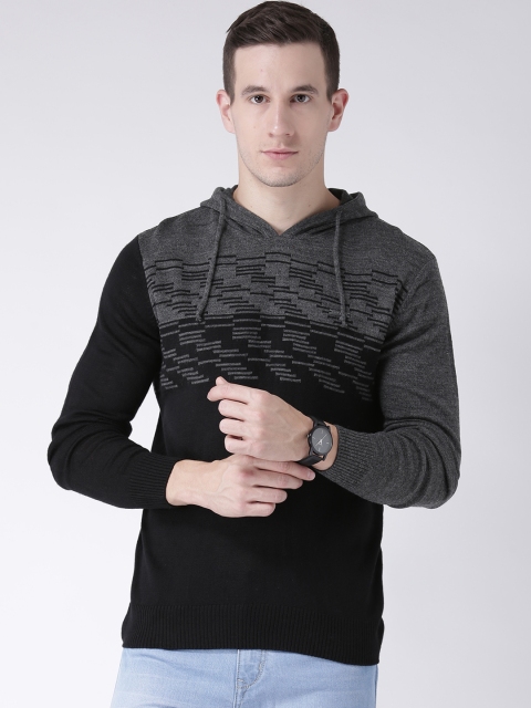 

Club York Men Black & Grey Colourblocked Pullover