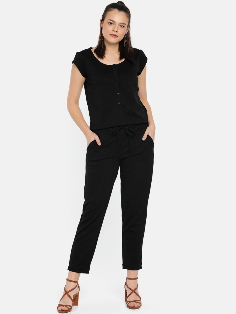 

Vero Moda Women Black Self-Striped Basic Jumpsuit