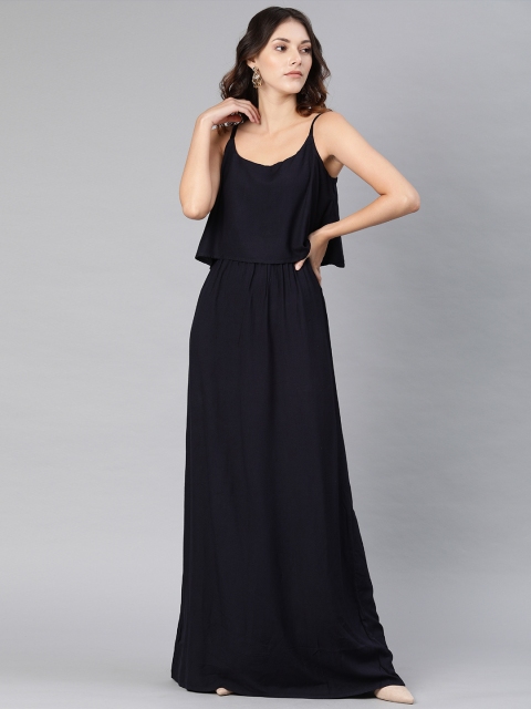 

Vero Moda Women Navy Blue Solid Maxi Dress