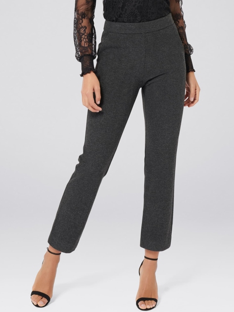 

Forever New Women Grey Slim Fit Solid Cigarette Trousers
