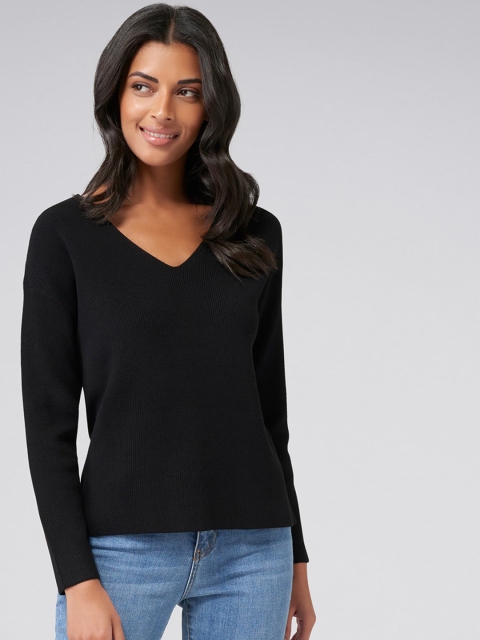 

Forever New Women Black Solid Pullover