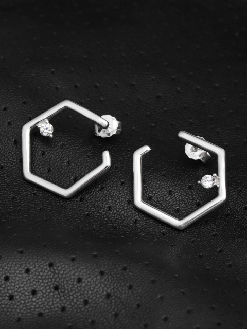 

Carlton London 925 Sterling Silver Stone-Studded Geometric Studs