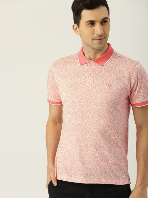 

Allen Solly Men Orange Printed Polo Collar T-shirt