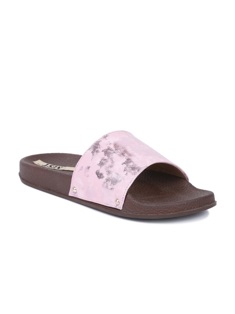

GNIST Women Pink Printed Synthetic Open Toe Flats