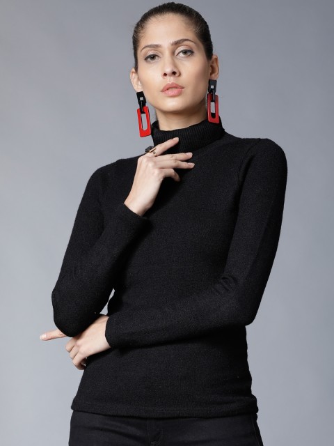 

Tokyo Talkies Women Black Solid Longline