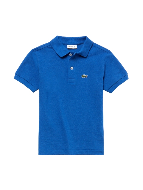 

Lacoste Boys Blue Solid Polo Collar T-shirt