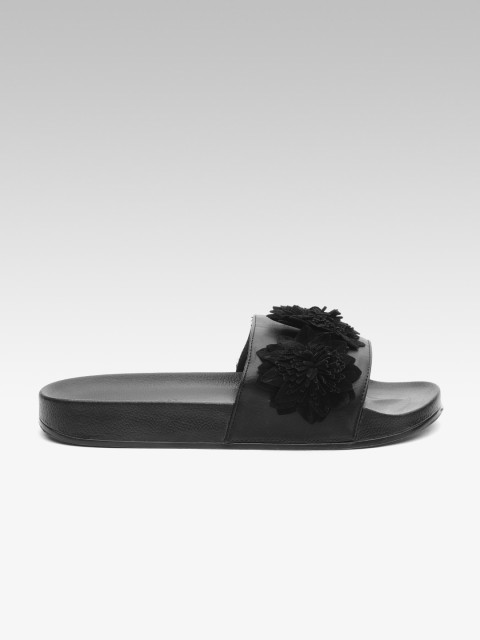 

Carlton London Women Black Solid Synthetic T-Strap Flats