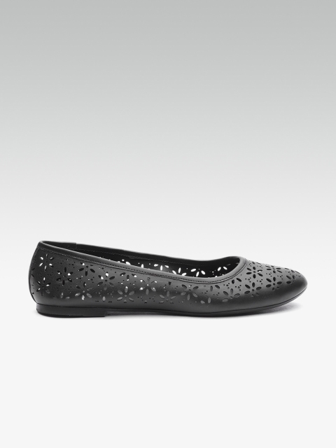 

Carlton London Women Black Solid Synthetic Ballerinas