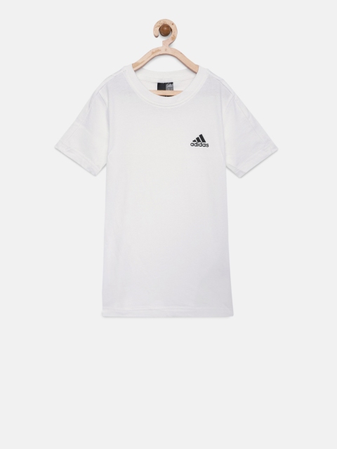 

White Solid Round Neck T-Shirt