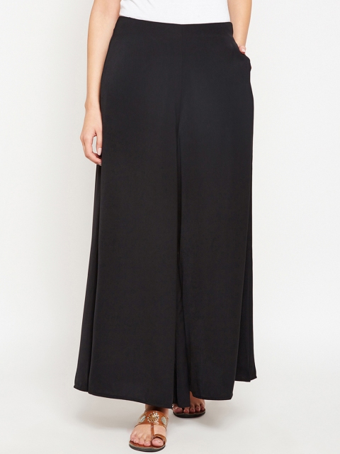 

Taanz Women Black Relaxed Regular Fit Solid Parallel Trousers