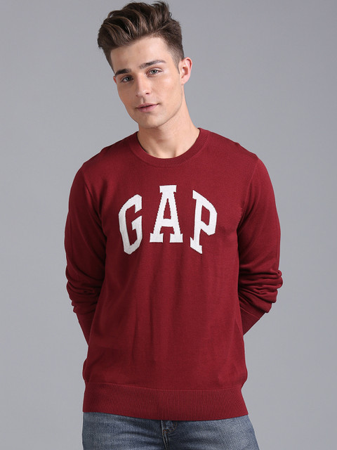 

GAP Men Red Printed Sweater