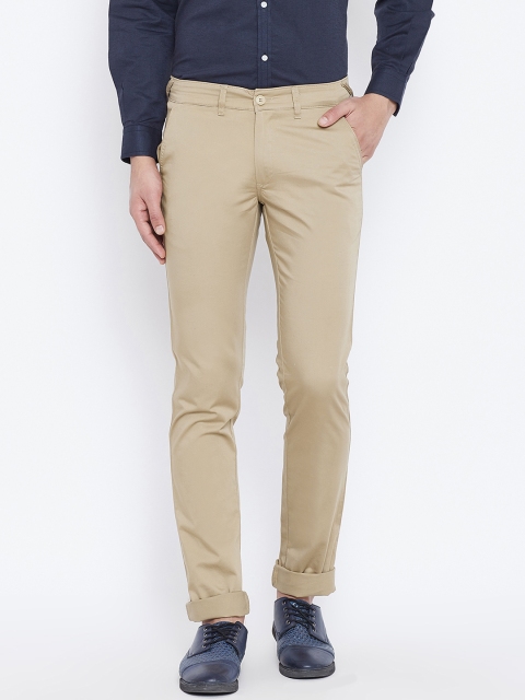 

Canary London Men Khaki Tapered Fit Solid Regular Trousers