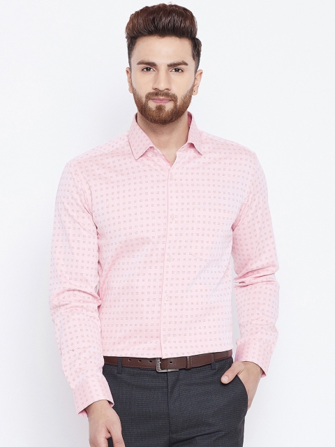 

Canary London Men Pink Smart Slim Fit Self Design Formal Shirt