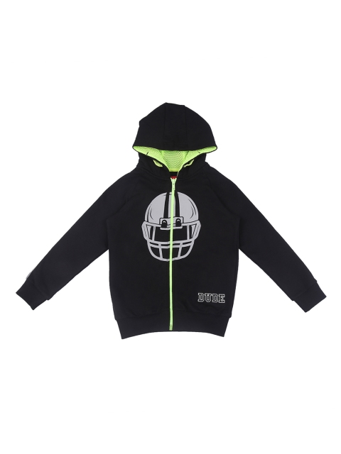 

CHALK by Pantaloons Boys Black Printed Hooded Sweatshirt