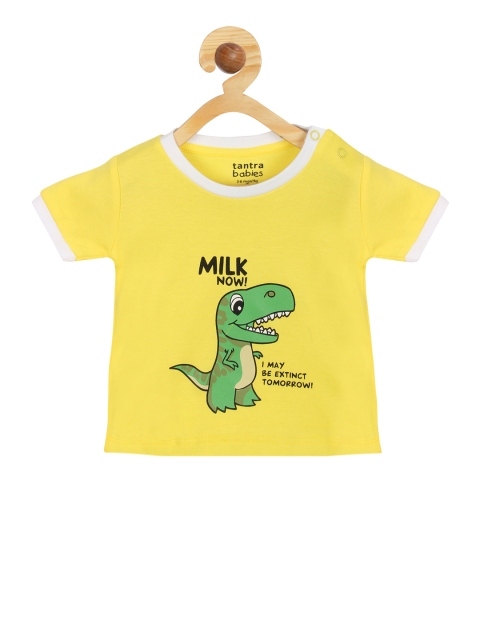 

Tantra Boys Yellow Printed Round Neck T-shirt