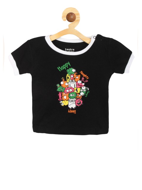 

Tantra Boys Black Printed Round Neck T-shirt