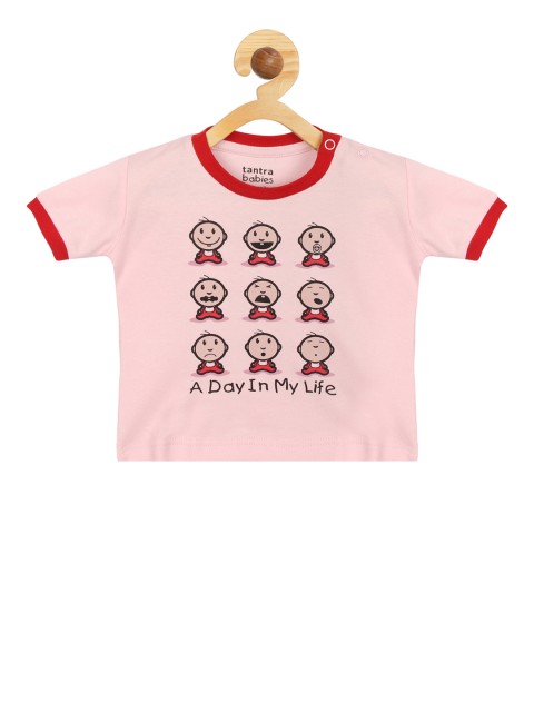 

Tantra Boys Pink Printed Round Neck T-shirt