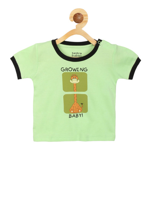 

Tantra Boys Green Printed Round Neck T-shirt