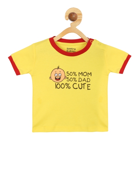 

Tantra Boys Yellow Printed Round Neck T-shirt