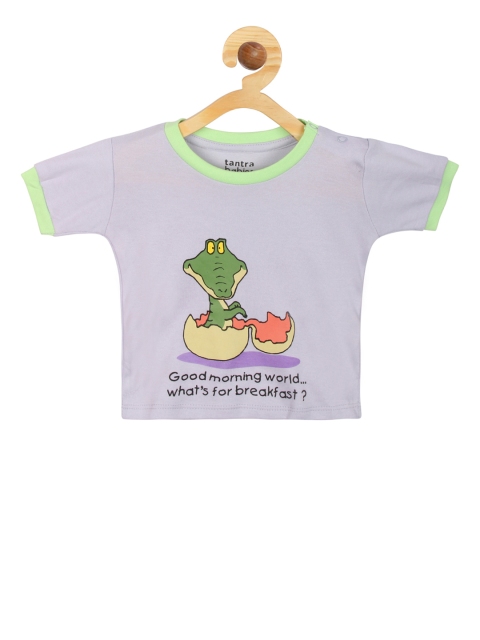 

Tantra Boys Lavender Printed Round Neck T-shirt