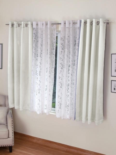 

ROSARA HOME White Regular Window Curtains