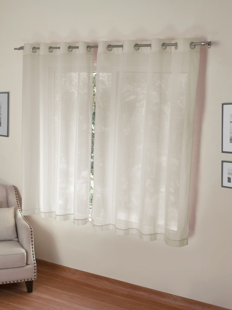 

ROSARA HOME Voila Double Eyelet Window Curtain, Taupe
