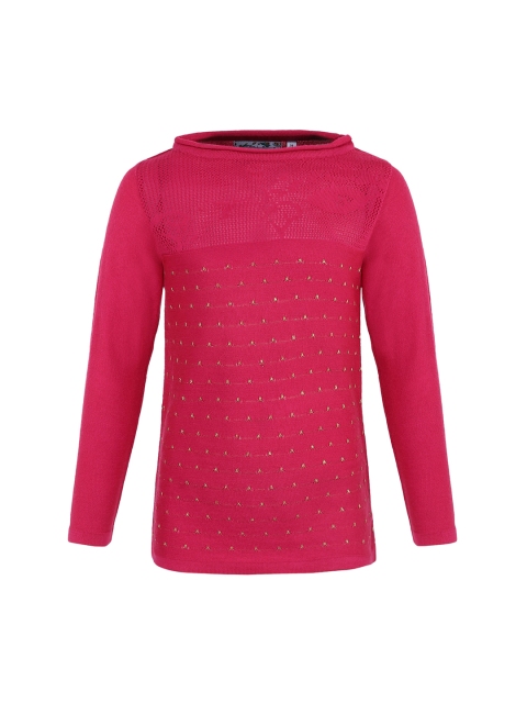 

Monte Carlo Girls Pink Self Design Pure Cotton Top