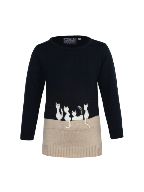 

Monte Carlo Girls Navy Blue & Beige Colourblocked Top