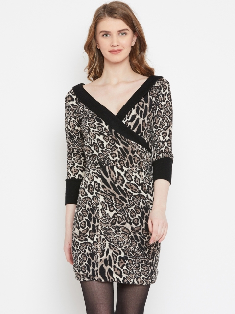 

Species Women Black Animal Print Bodycon Dress