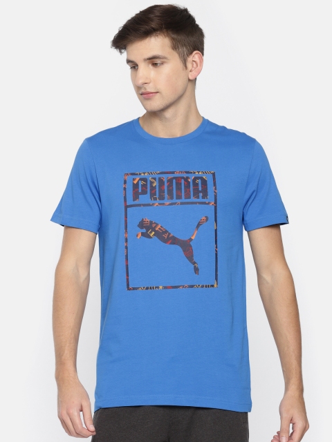 

Puma Men Solid Printed Logo Camo French T-shirt, Blue