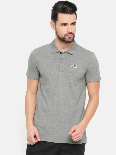 

Puma Men Grey Melange Solid Suede Polo Collar T-shirt