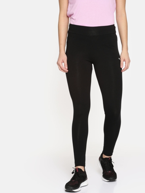 

Puma Women Black Tight Fit ESS Leggings Cotton Black-Cat Solid Tights