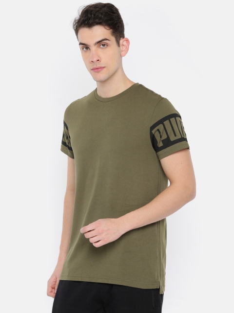 

Puma Men Olive Green Rebel Slim Fit Solid T-Shirt