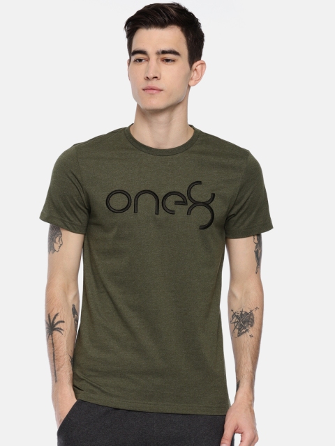 

Puma Men Olive Green Solid Round Neck T-shirt